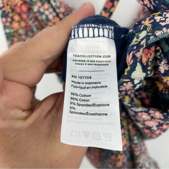 Tea Collection Kids Girls Romper jumpsuit Size 12 Floral Print - Picture 6 of 7